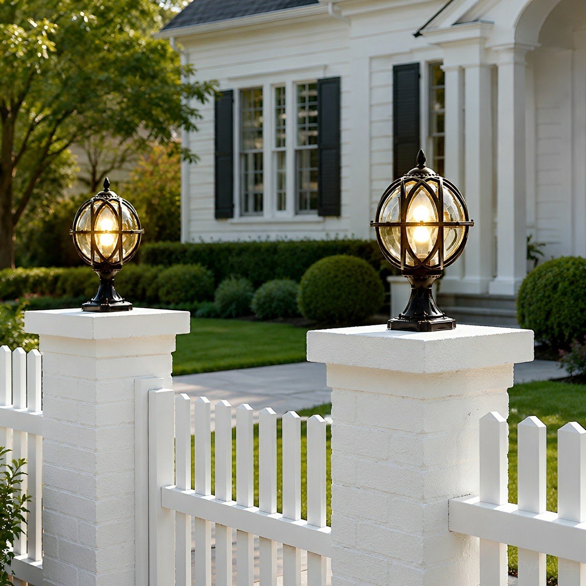 Buitenlamp Bol Paal Tuinverlichting Aluminium Glas Zwart Brons Wandlamp Landelijk Tuin Terras Patio Buiten | Sulvida
