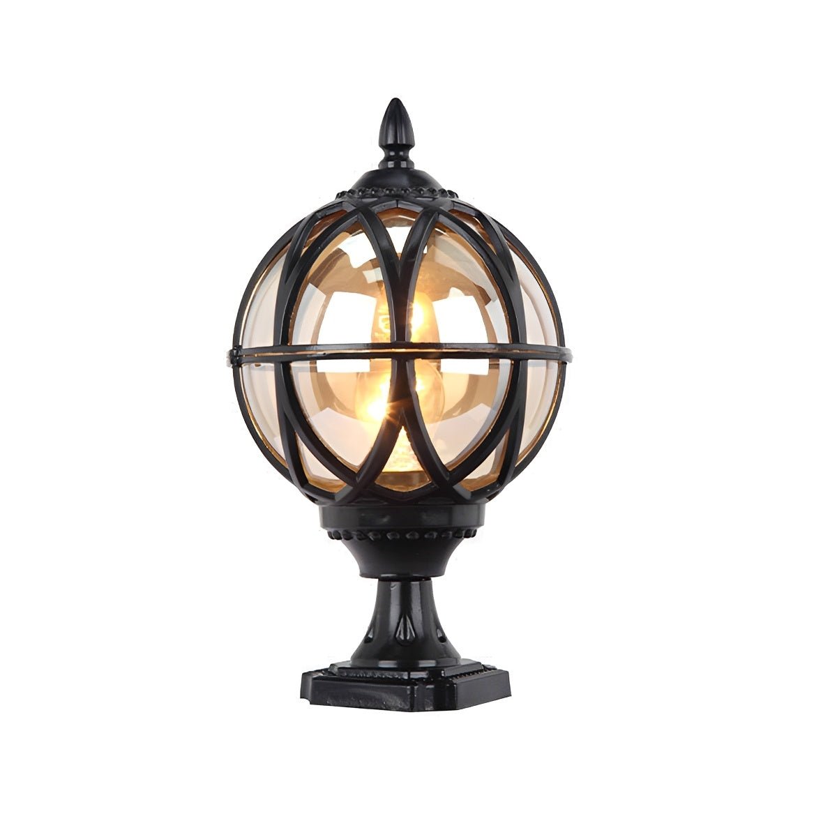 Buitenlamp Bol Paal Tuinverlichting Aluminium Glas Zwart Brons Wandlamp Landelijk Tuin Terras Patio Buiten | Sulvida
