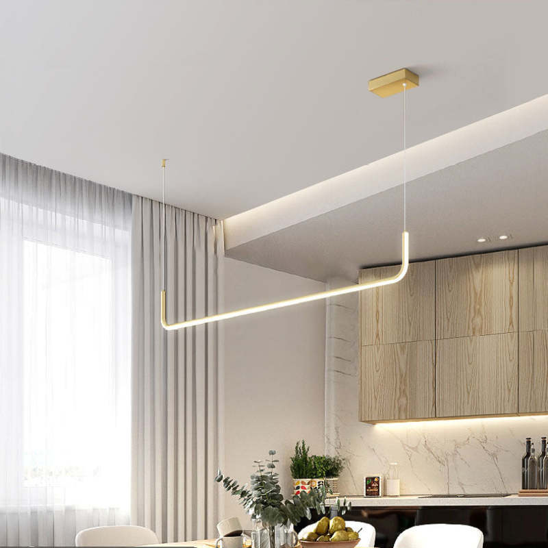 Lineaire LED Hanglamp Dubbel Frame Metaal Siliconen Dimbaar Modern Design Woonkamer Eetkamer Kantoor | Sulvida