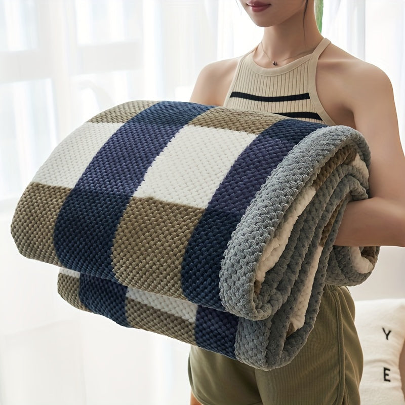 Geruite Fleeceplaid Melkzacht Warm Winterdeken Sofa Bed Decoratie Ruitmotief Klassiek Comfortabel Plaid | Sulvida