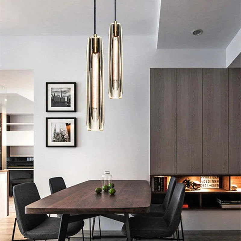 Hanglamp Glas & Messing Rookgrijs E14 Eetkamer Woonkamer Slaapkamer Modern Exclusief Elegante Verlichting | Sulvida
