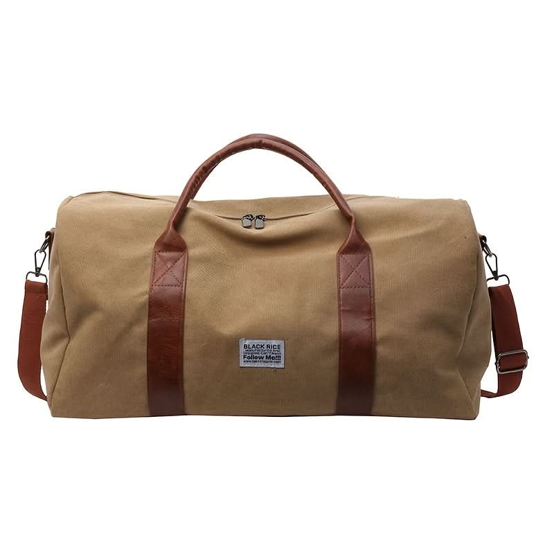 Sac de week-end vintage avec bandoulière renforcée et plusieurs compartiments, sac de voyage en toile 50 cm, vert, noir, kaki | Sulvida