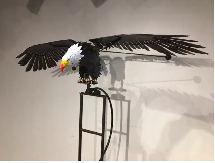 Metalen Tuin Windmolen Vogel of Adelaar Decoratie op Staander voor Buiten Terras of Gazon Tuindecoratie met Bewegende Vleugels | Sulvida