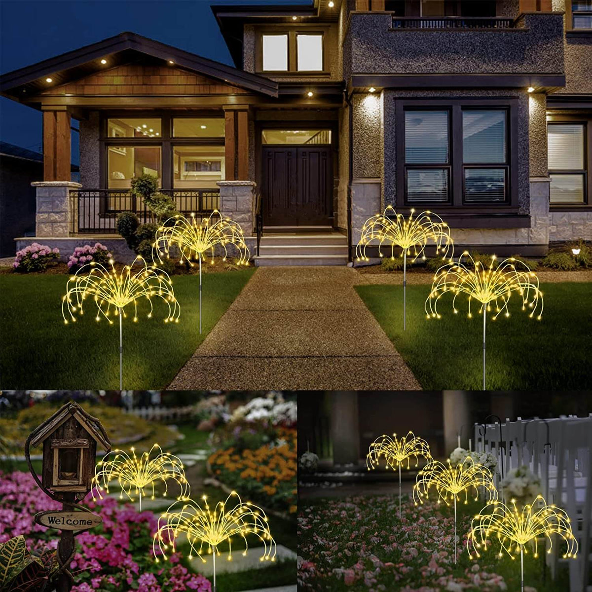 Solarlampen Tuin 120 LED Vuurwerk-Effect Waterdicht Decoratieve Padverlichting Buitenverlichting Tuinverlichting | Sulvida