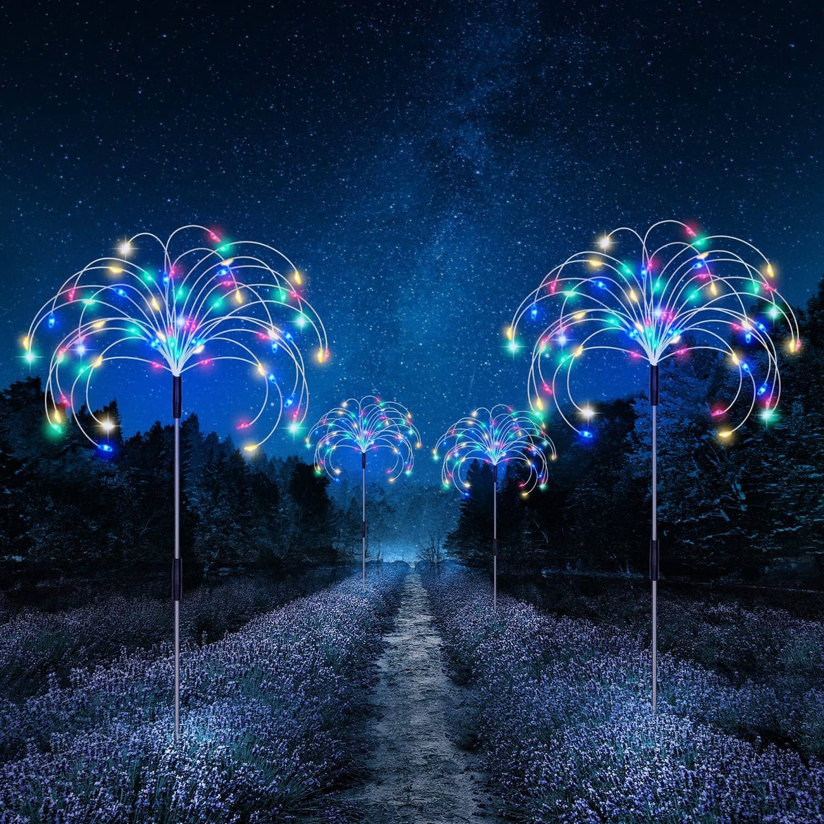 Solarlampen Tuin 120 LED Vuurwerk-Effect Waterdicht Decoratieve Padverlichting Buitenverlichting Tuinverlichting | Sulvida