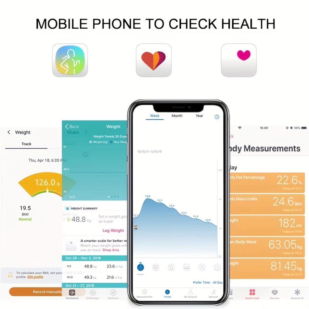 Slimme lichaamsanalyseweegschaal met Bluetooth voor gezondheidsmonitoring 13+ metingen digitaal zwart | Sulvida