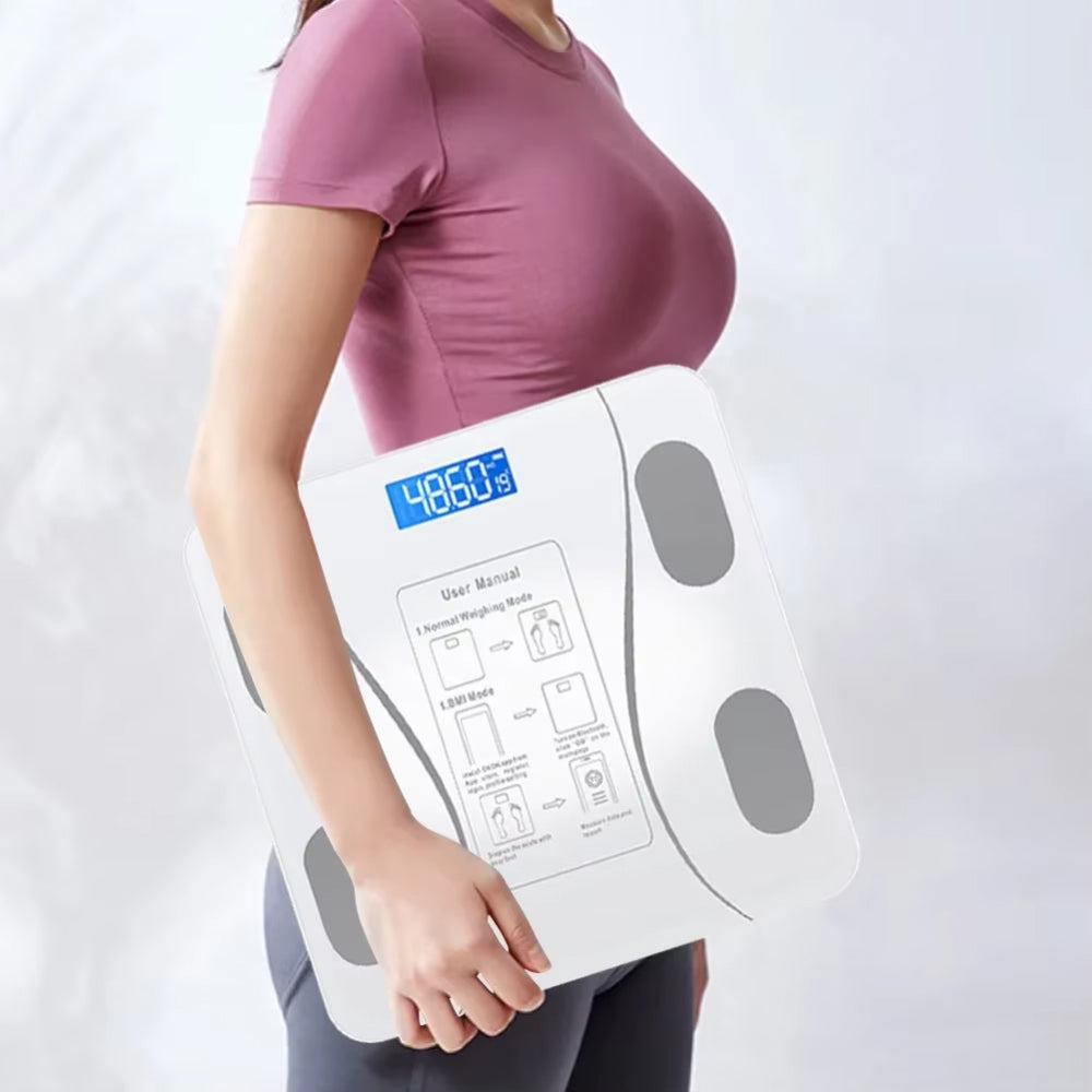 Slimme lichaamsanalyseweegschaal met Bluetooth voor gezondheidsmonitoring 13+ metingen digitaal zwart | Sulvida