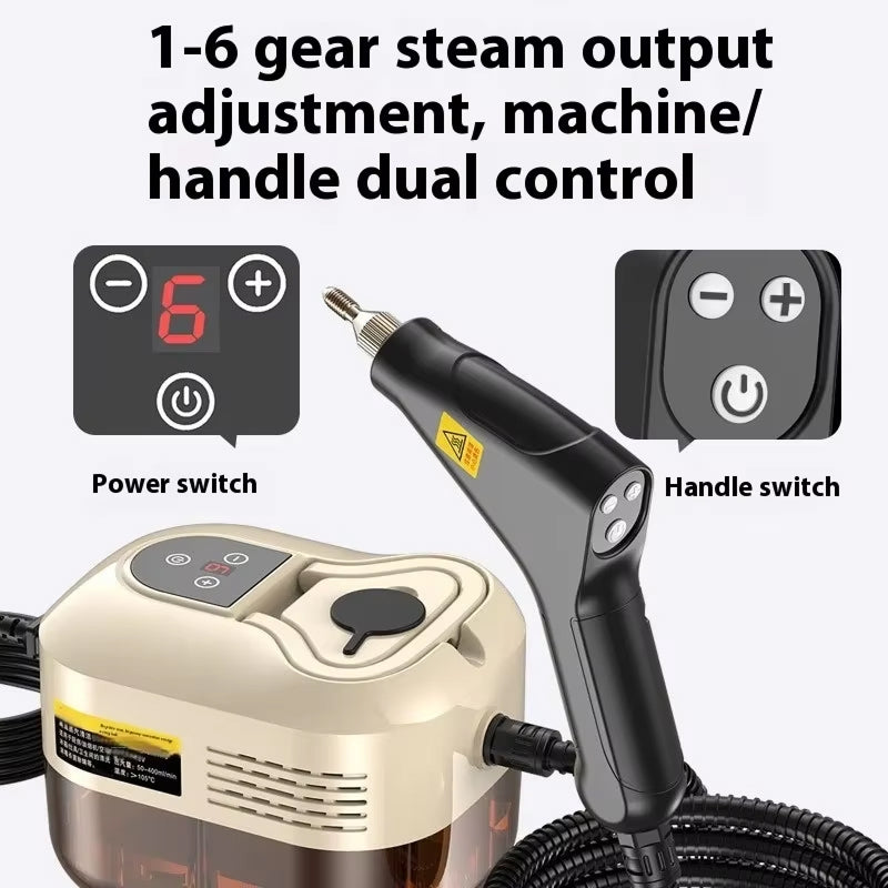 Nettoyeur vapeur portable 2500W, nettoyeur vapeur à main pour sols, vitres et désinfection, cuisine et salle de bains, multifonction - Sulvida