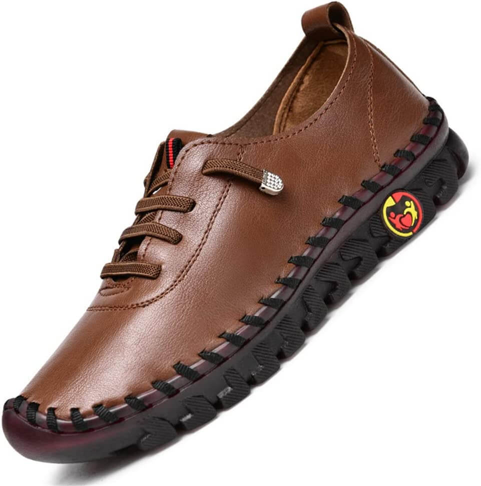 Dames Loafers Plat Leer Orthopedisch Comfortabel Antislip Voetboogsteun Zwart Wit Bruin Rood Instappers | Sulvida