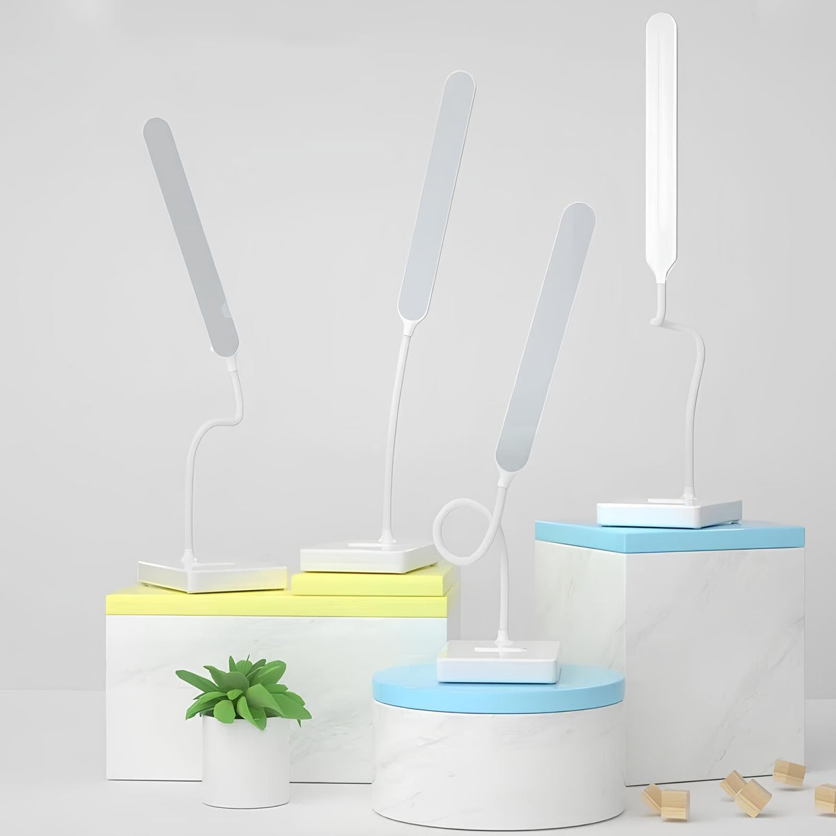 Lampe de bureau flexible avec bras réglable, LED à intensité variable, rechargeable sans fil ou sur secteur, lampe de lecture pour bureau à domicile | Sulvida