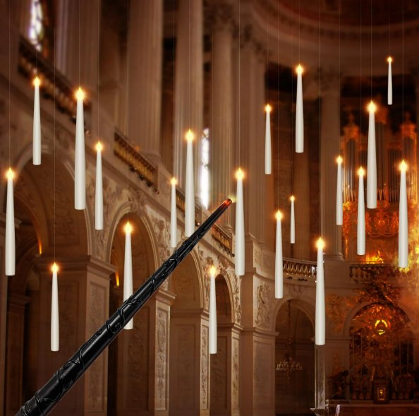 Zwevende LED Kaarsen met Toverstaf Afstandsbediening Sfeerverlichting Vlamloze Decoratie Warm Sfeerlicht Interieur | Sulvida