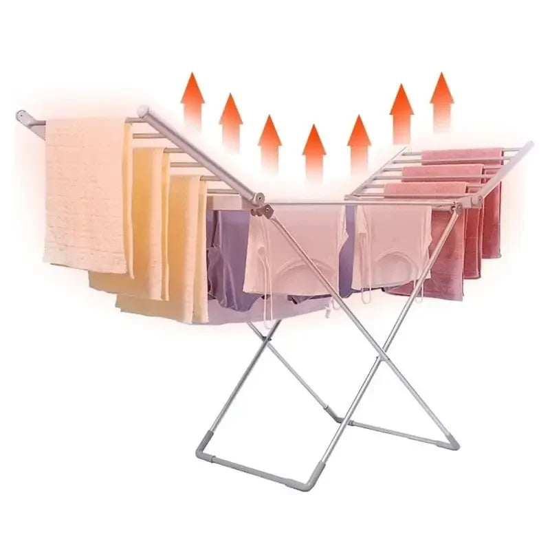 Opvouwbaar Elektrisch Wasgoed Droogrek met Verwarmde Stangen voor Binnenshuis Snel Droog Compact Design | Sulvida