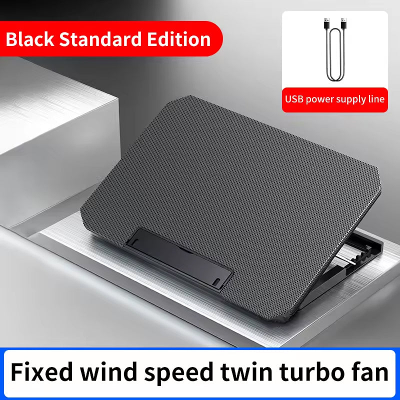 Support de refroidissement pour ordinateur portable avec deux ventilateurs, 2600 tr/min, vitesse réglable, système de refroidissement silencieux pour ordinateur portable de 12 à 17 pouces | Sulvida