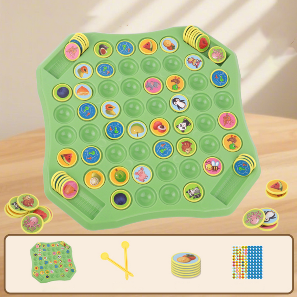 Educatief Geheugenbord Spel voor Kinderen Dieren en Fruit Herkenning Cognitieve Ontwikkeling Leerzaam | Sulvida