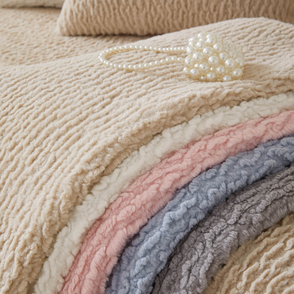 Teddy Fleece Bankhoes Crème Anti-Krab Meubelbeschermer Sofa Hoes voor Zitmeubels Banken en Fauteuils | Sulvida