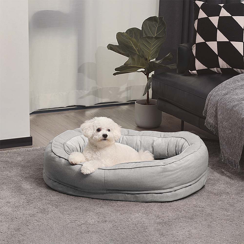 Orthopedische Donut Hondenmand met Hoge Rand Wasbaar Comfortabel Grijs Bruin Groen voor Grote Kleine Honden | Sulvida