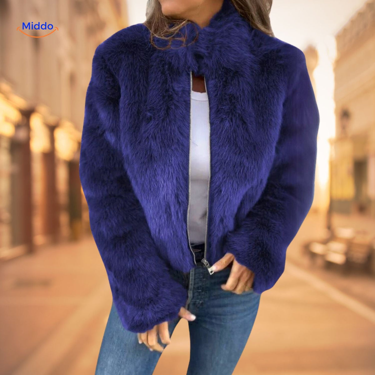Dames Imitatiebontjas Hoge Kraag Zwart Rood Blauw Groen Paars Bruin | Warme Winterjas Stijlvol Casual | Sulvida