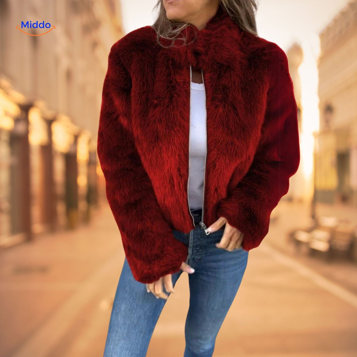 Dames Imitatiebontjas Hoge Kraag Zwart Rood Blauw Groen Paars Bruin | Warme Winterjas Stijlvol Casual | Sulvida