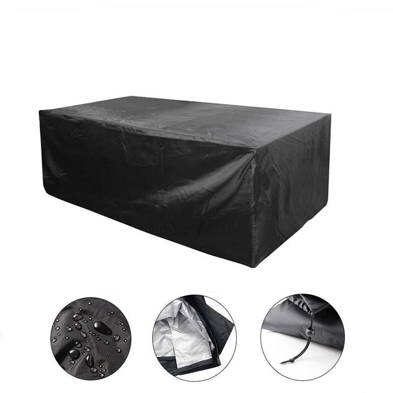Beschermhoes voor tuinmeubels weersbestendig polyester zwart zilver waterafstotend UV-bestendig tuin terras | Sulvida