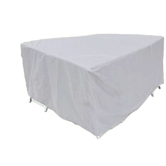 Beschermhoes voor tuinmeubels weersbestendig polyester zwart zilver waterafstotend UV-bestendig tuin terras | Sulvida