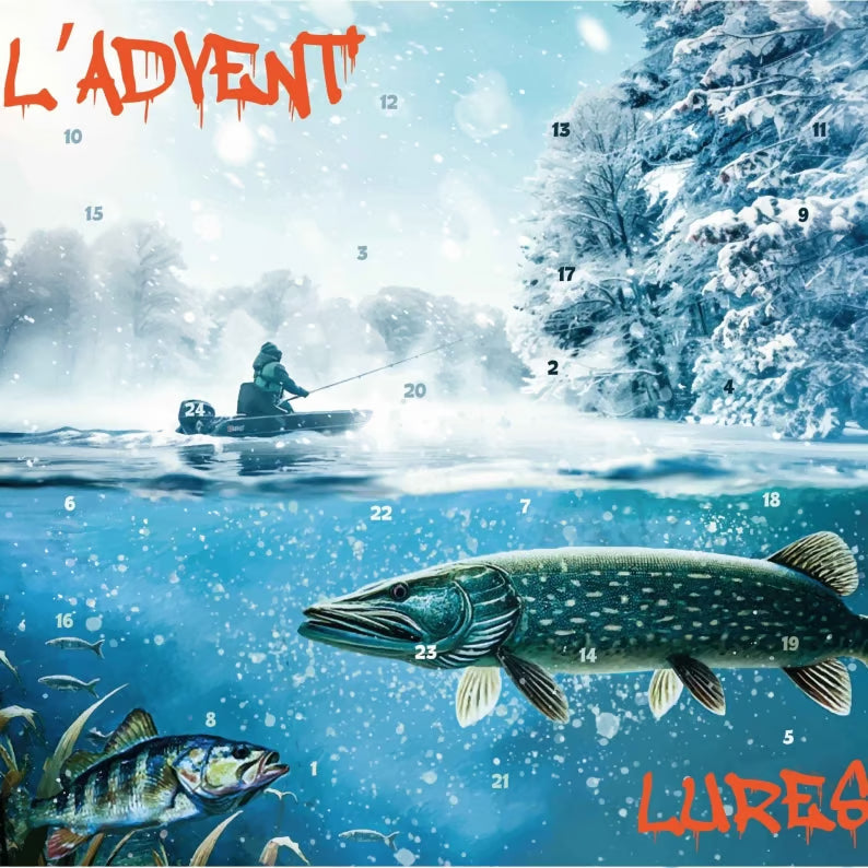 Aftelkalender Kunstaas 24 Dagen Roofvissen Baars Snoek Forel Hengelsport Set Verrassingspakket Cadeau | Sulvida