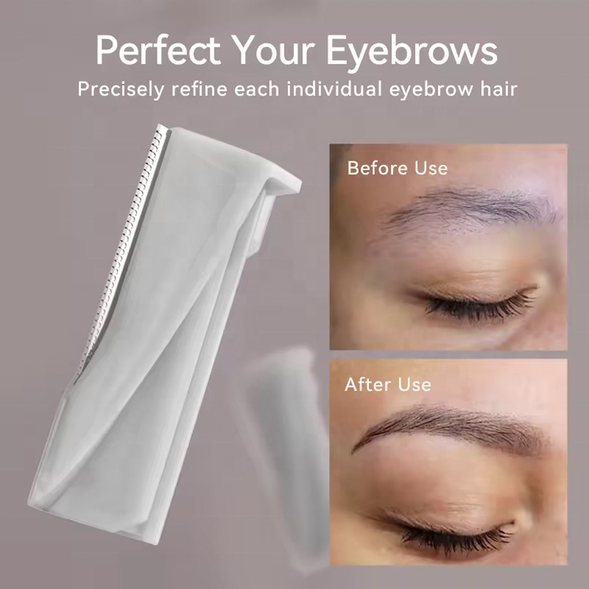 Appareil de dermaplaning sonique avec éclairage LED pour le visage et les sourcils | 3 vitesses, soin du visage | Sulvida