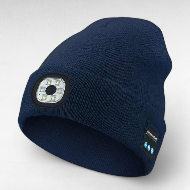Bluetooth Muts met LED Verlichting Zwart Navy Grijs Roze Groen Blauw Oranje Rood Draadloze Speakers Winter | Sulvida