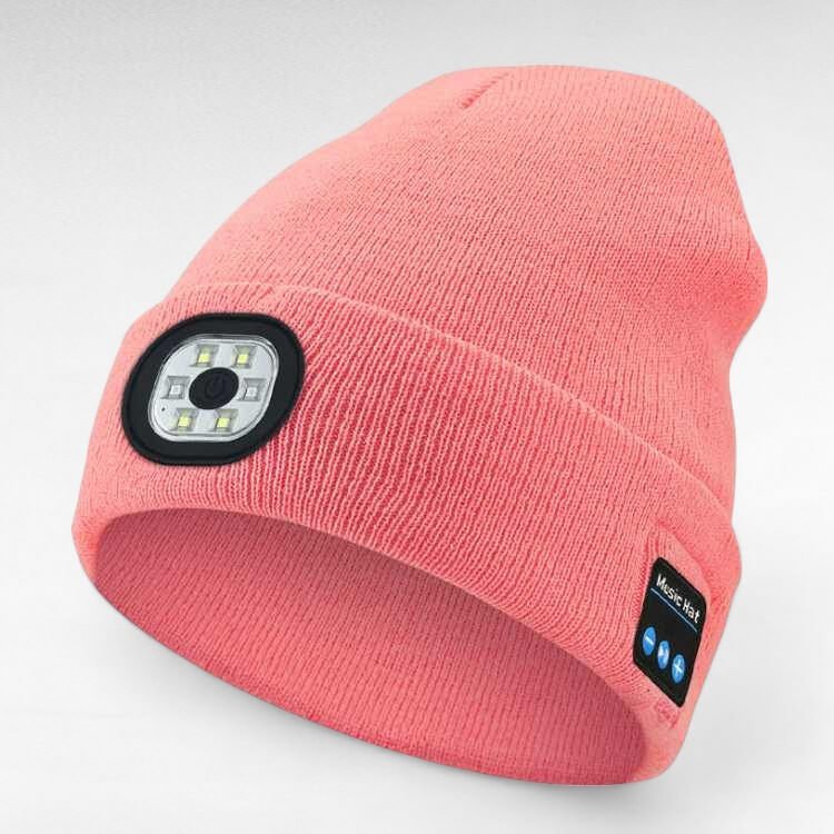 Bluetooth Muts met LED Verlichting Zwart Navy Grijs Roze Groen Blauw Oranje Rood Draadloze Speakers Winter | Sulvida