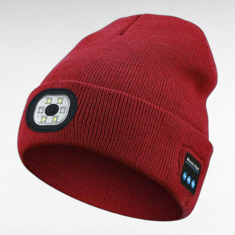 Bluetooth Muts met LED Verlichting Zwart Navy Grijs Roze Groen Blauw Oranje Rood Draadloze Speakers Winter | Sulvida