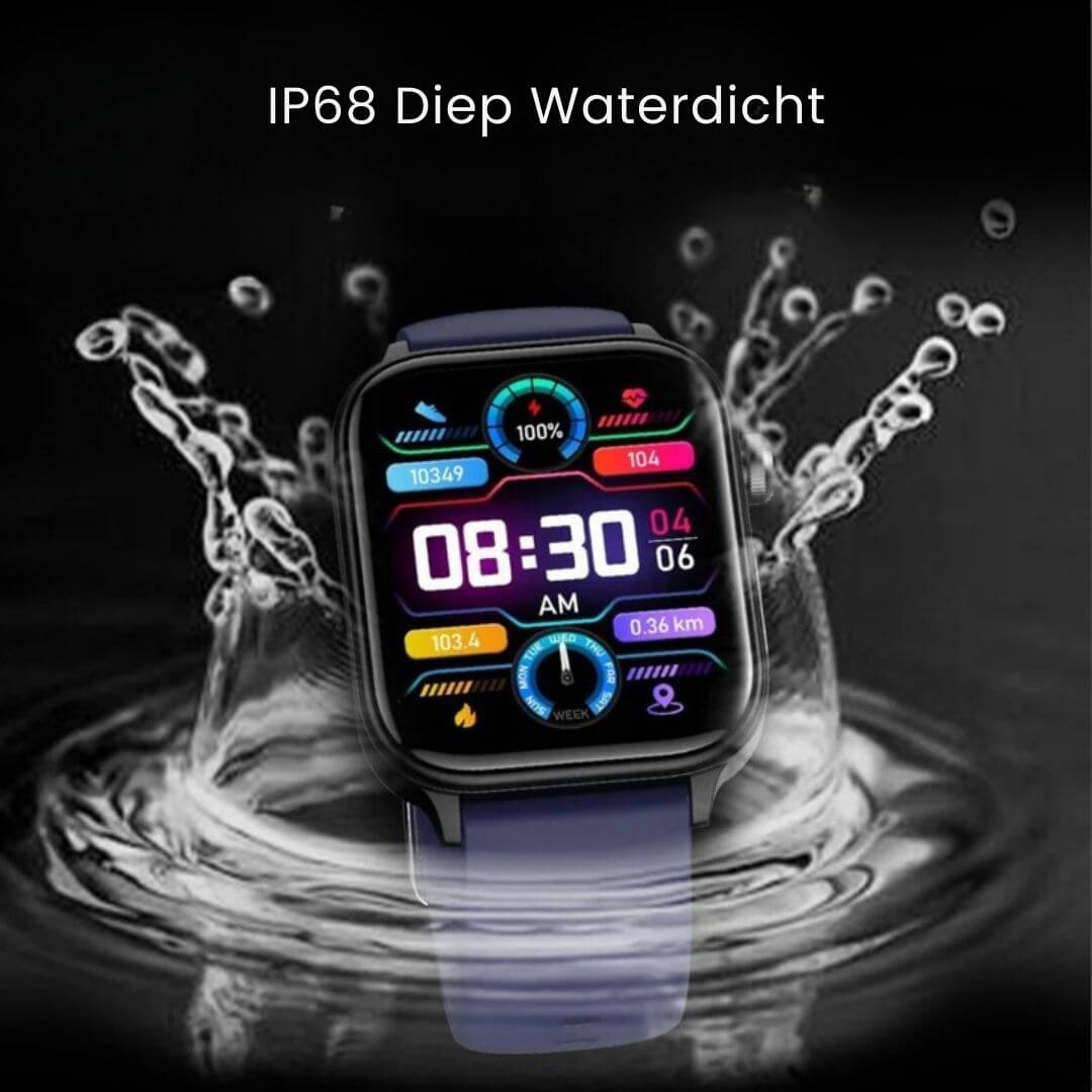 Gezondheidshorloge met Valdetectie SOS Glucosemeting GPS Hartslagmeter 24/7 Monitoring Touchscreen Smartwatch | Sulvida