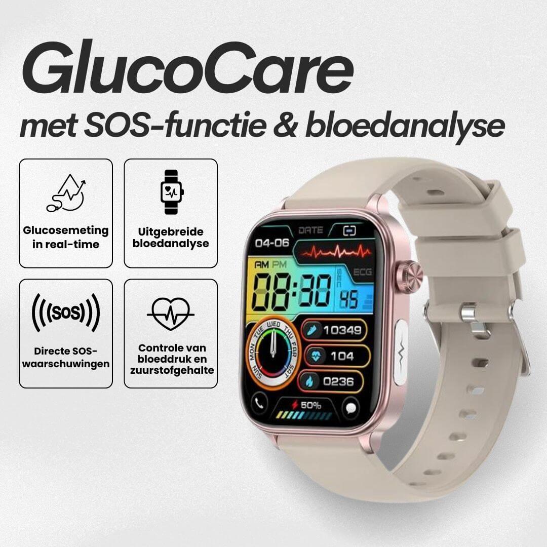 Gezondheidshorloge met Valdetectie SOS Glucosemeting GPS Hartslagmeter 24/7 Monitoring Touchscreen Smartwatch | Sulvida