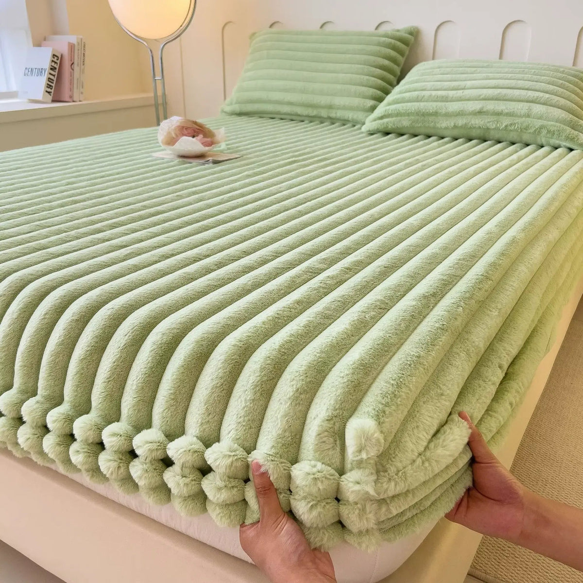 Zacht Teddy Hoeslaken met Diepe Hoeken Pluche Beddenlaken 150×200-220 cm Warm Winterbeddengoed Fleece | Sulvida