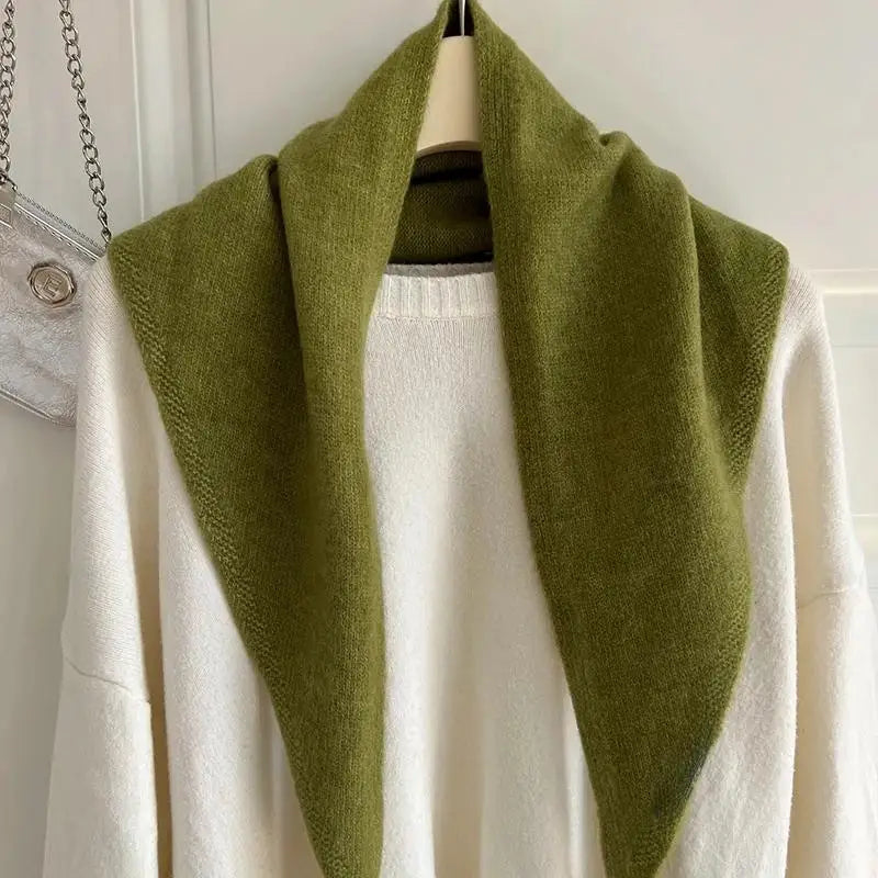 Gebreide Driehoekige Sjaal Dames Winter Zachte Warmte Stijlvol Ontwerp Comfortabel Herfst Koud Weer Accessoire | Sulvida