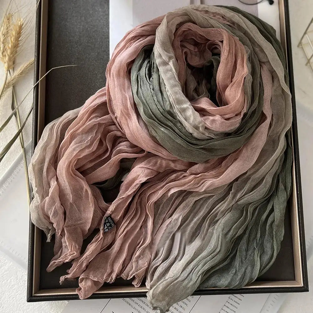 Katoenen Sjaal met Zacht Verloop Dames Wintersjaal Lichtgewicht Ademend Warme Omslagdoek 180x90cm Stijlvol | Sulvida