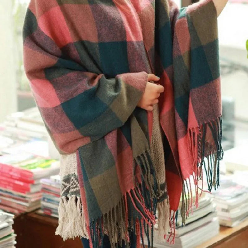 Kasjmier Sjaal met Ruitenpatroon Zacht Warm Wintersjaal Luxe Herfstsjaal Modieuze Accessoire Unisex Wol | Sulvida