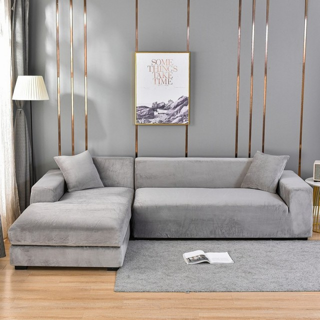 Elastische Bankhoes Fluweel Volledige Bescherming 1-4 Zits Wasbaar Vlekbestendig Huisdieren Stretch Sofa Cover | Sulvida
