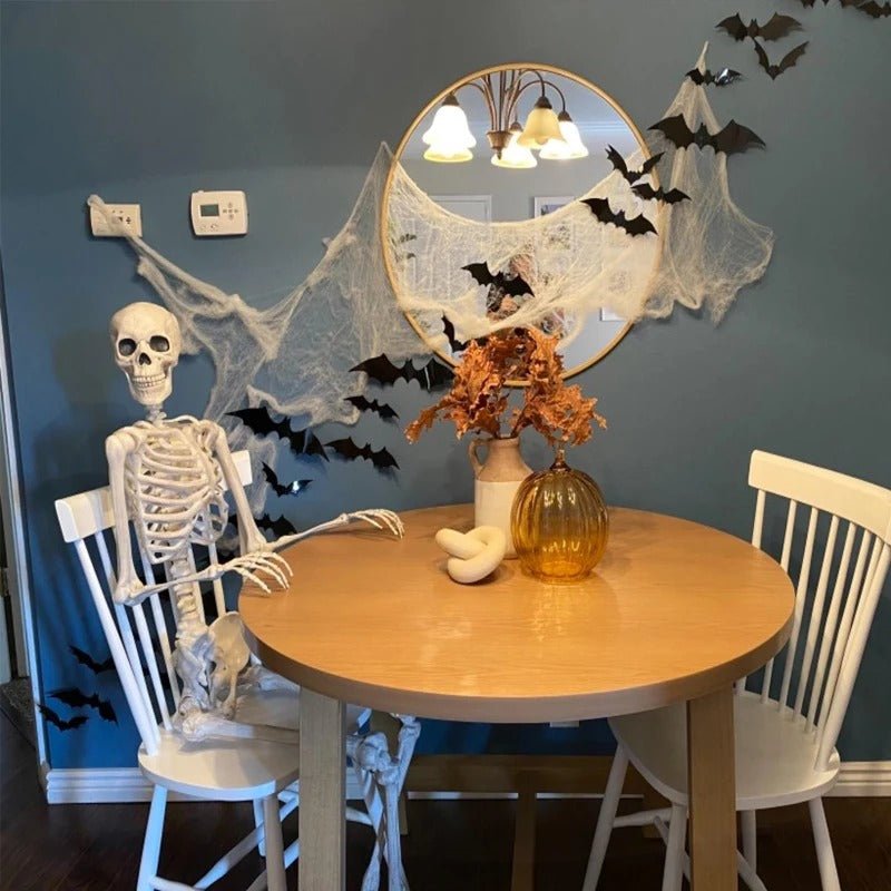 3D Vleermuizen Wanddecoratie PVC 12-24-48 Stuks Halloween Muurstickers Zwart Herbruikbaar Feestdecoratie | Sulvida
