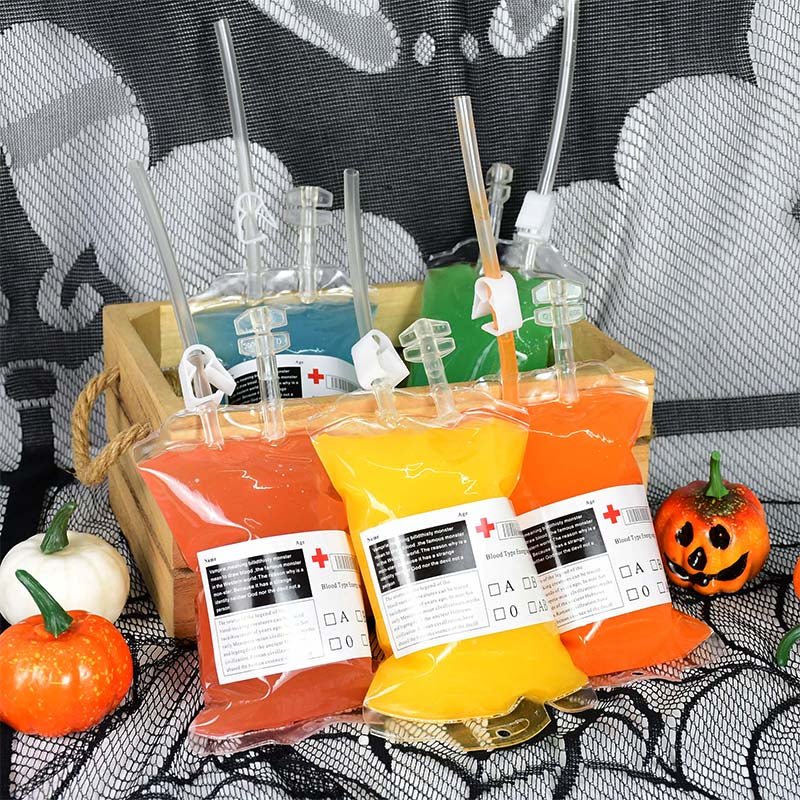 Herbruikbare drinkzakken 400ml transparant met clip voor themafeesten cosplay evenementen en festivals | Sulvida