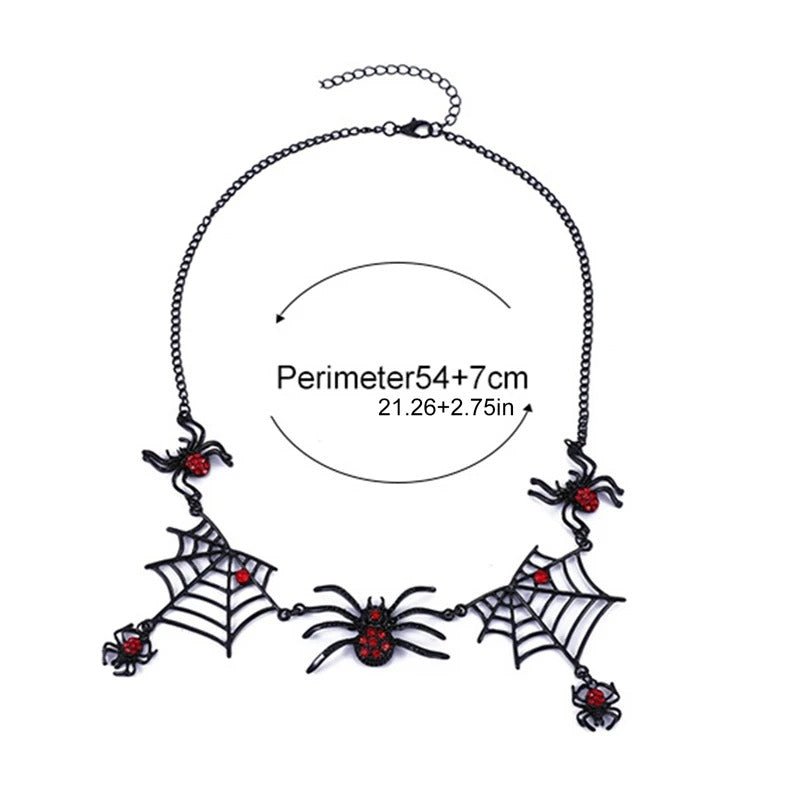 Spinnenhanger Ketting Goth Choker met Strass – Korte Halssieraad Halloween Festival Cosplay Gothic Accessoire | Sulvida