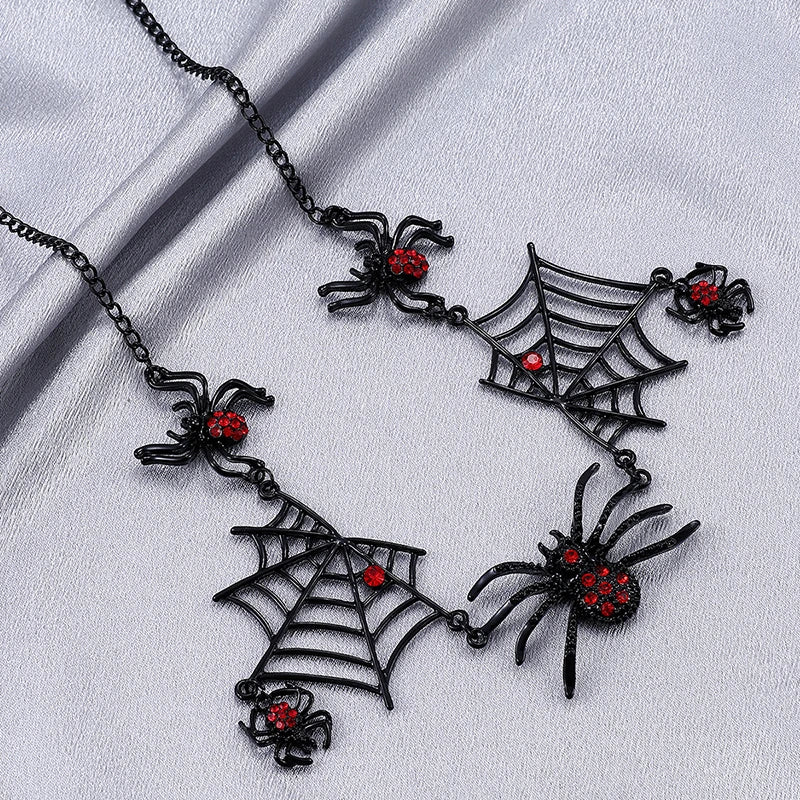 Spinnenhanger Ketting Goth Choker met Strass – Korte Halssieraad Halloween Festival Cosplay Gothic Accessoire | Sulvida