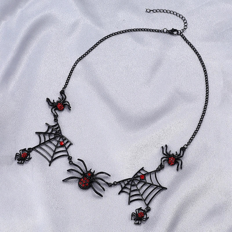 Spinnenhanger Ketting Goth Choker met Strass – Korte Halssieraad Halloween Festival Cosplay Gothic Accessoire | Sulvida