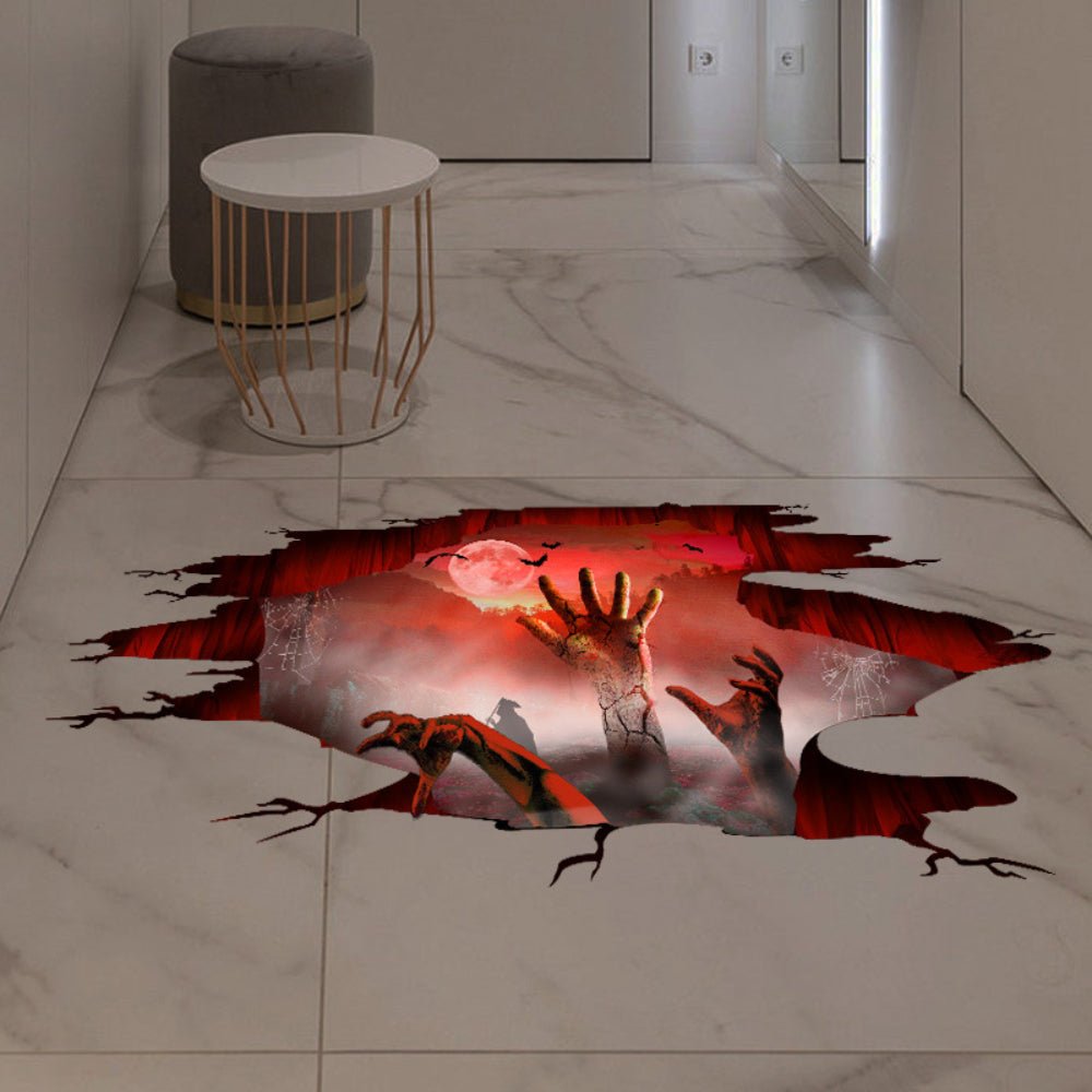 3D Spookstickers Halloween Decoratie Vloer Deur Wand Griezelige Geest Illusie Eng Feest Wanddecoratie | Sulvida