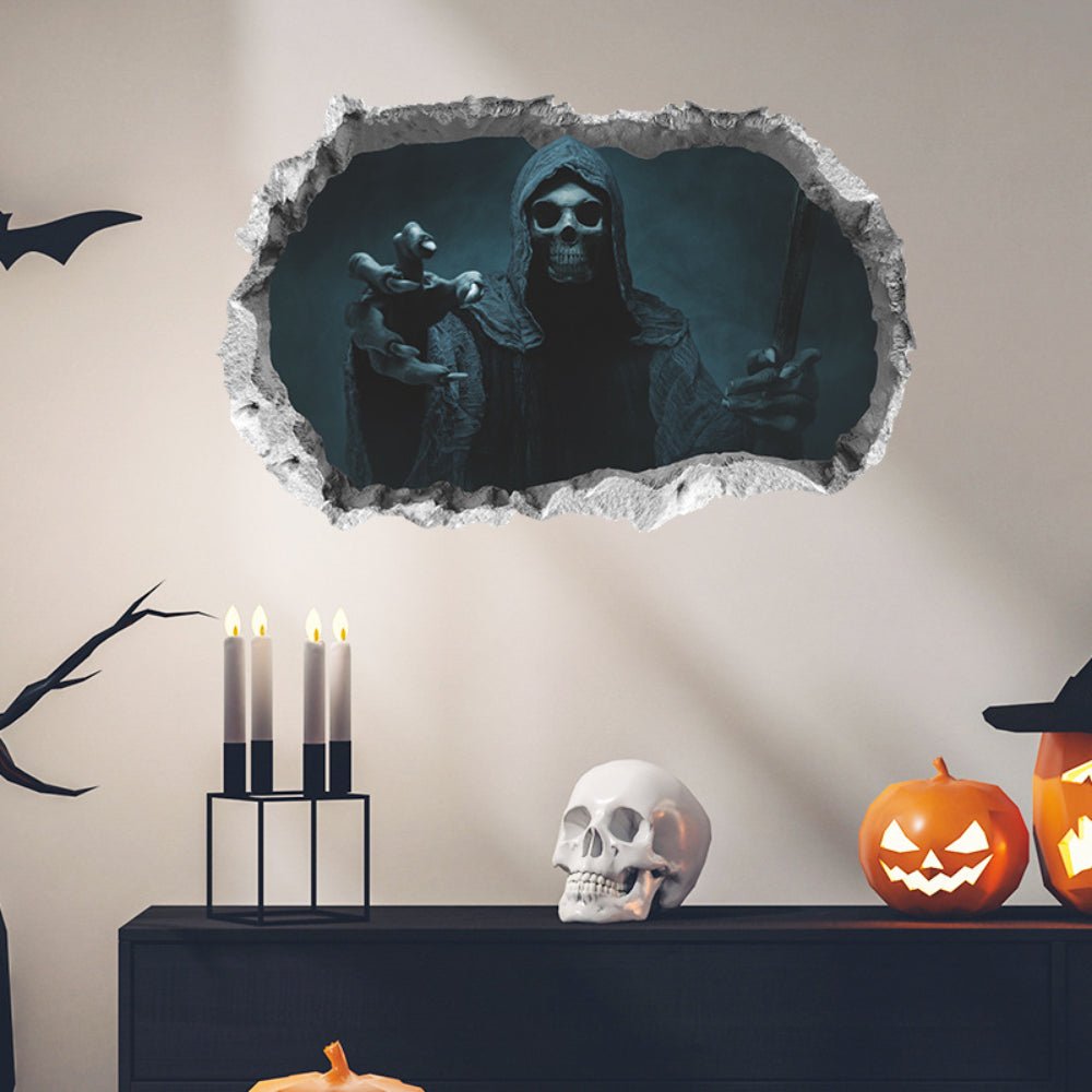 3D Spookstickers Halloween Decoratie Vloer Deur Wand Griezelige Geest Illusie Eng Feest Wanddecoratie | Sulvida