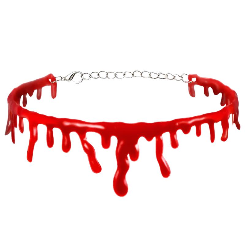 Bloeddruppel Choker Siliconen Vampier Ketting Halloween Horror Kostuum Cosplay Decoratie Gothic Accessoire | Sulvida