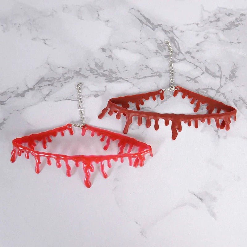 Bloeddruppel Choker Siliconen Vampier Ketting Halloween Horror Kostuum Cosplay Decoratie Gothic Accessoire | Sulvida