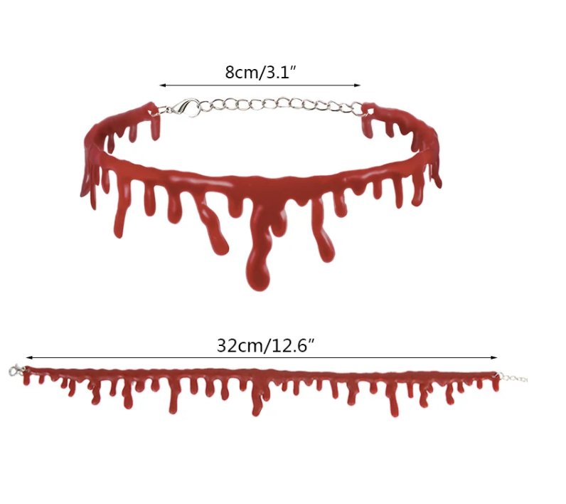 Bloeddruppel Choker Siliconen Vampier Ketting Halloween Horror Kostuum Cosplay Decoratie Gothic Accessoire | Sulvida
