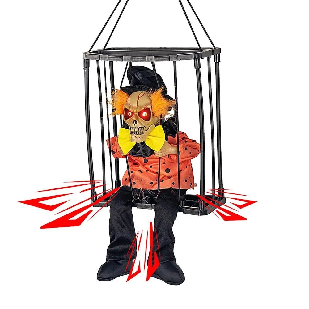 Interactieve Spookgevangene in Kooi met Geluid Licht en Bewegingssensor voor Halloween Feest en Party Decoratie | Sulvida
