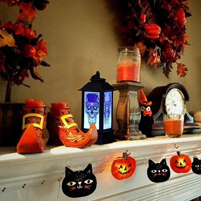 Decoratieve LED-lantaarn met Flikkereffect voor Halloween – Sfeerverlichting Binnen Buiten Tuin Decoratie | Sulvida