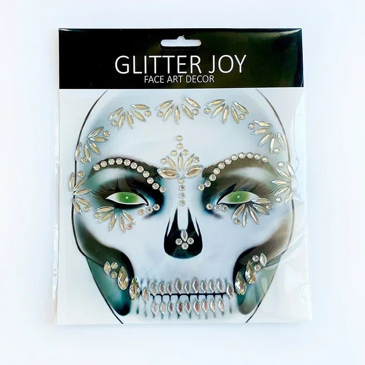 Gezichtsjuwelen Acryl Strass voor Halloween – Zelfklevende Edelsteentjes Gezicht Complete Set Party Make-up | Sulvida