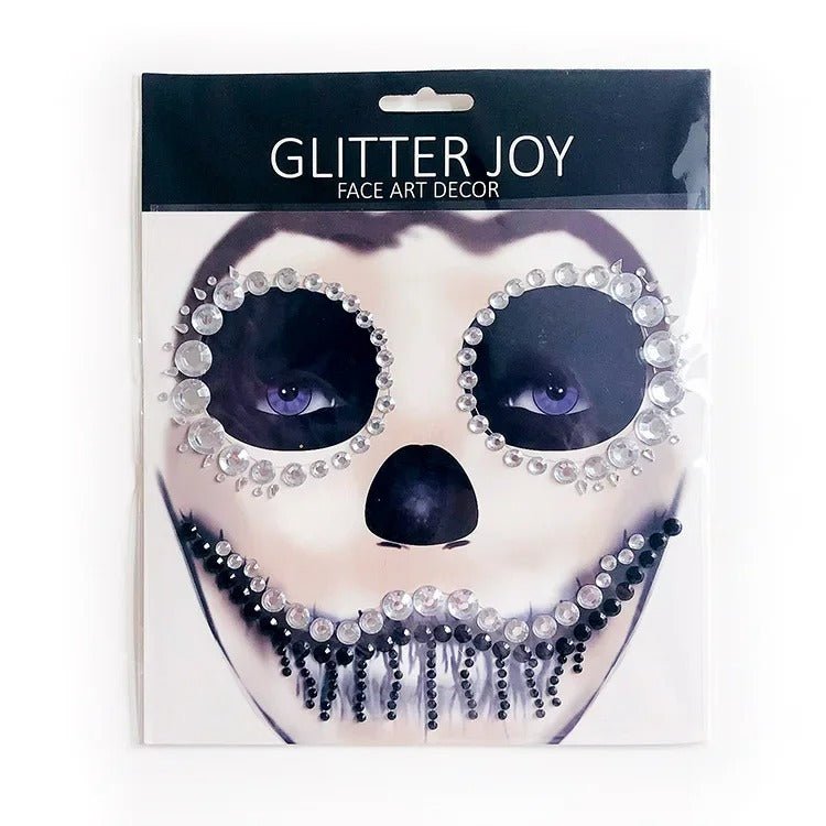Gezichtsjuwelen Acryl Strass voor Halloween – Zelfklevende Edelsteentjes Gezicht Complete Set Party Make-up | Sulvida